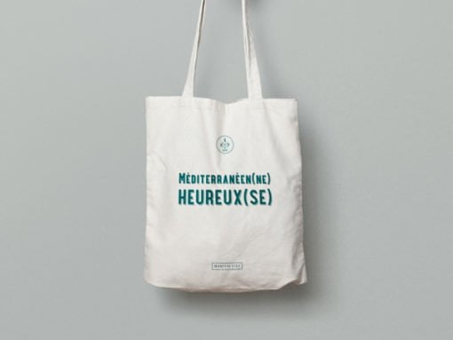 Méditerranéen(ne) heureux(se) | Tote bag tissu